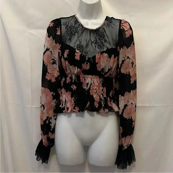 *Final Price* Free People Midnight Combo Daphne Blouse XS Boho NWT - Picture 4 of 7